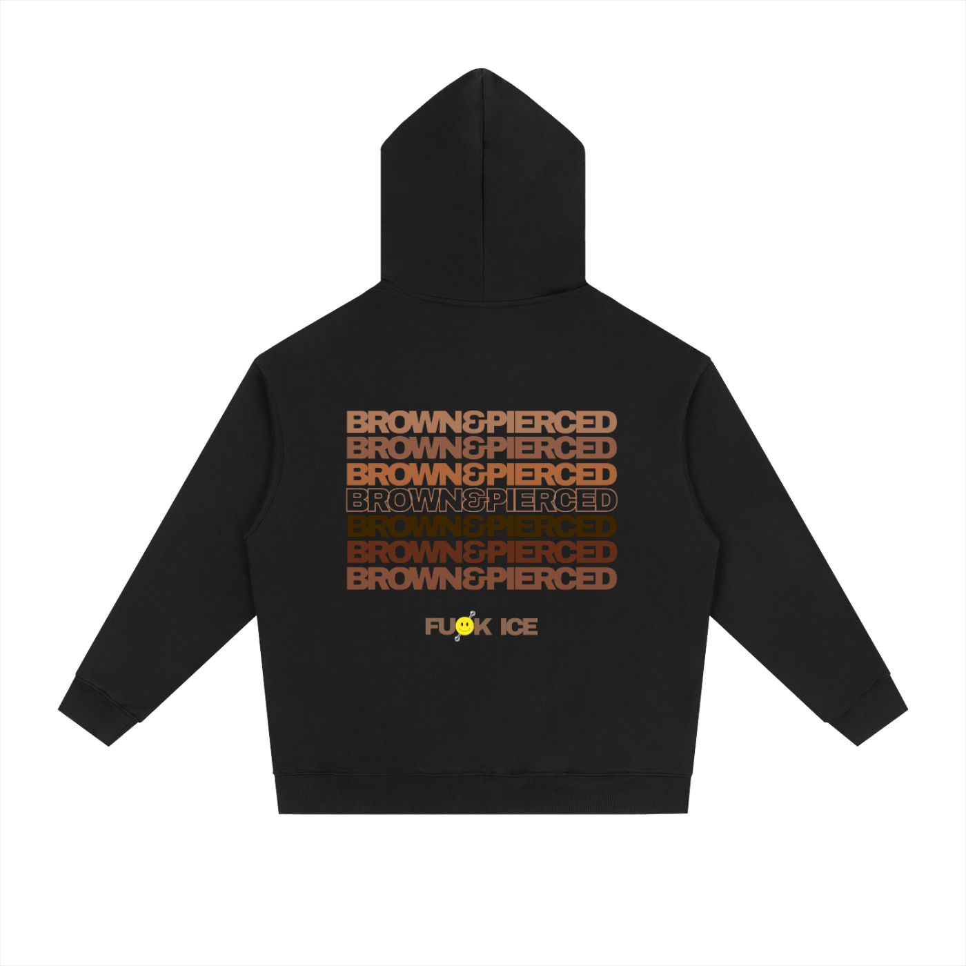 Brown|BROWN&PIERCED Essential Heavyweight Drop-Shoulder Hoodie