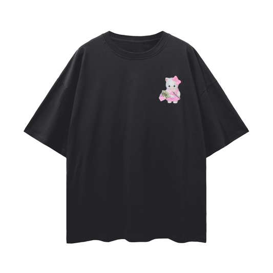 Cuite🎀Cat Lil Homie Streetwear Loose Drop Shoulder T-Shirt