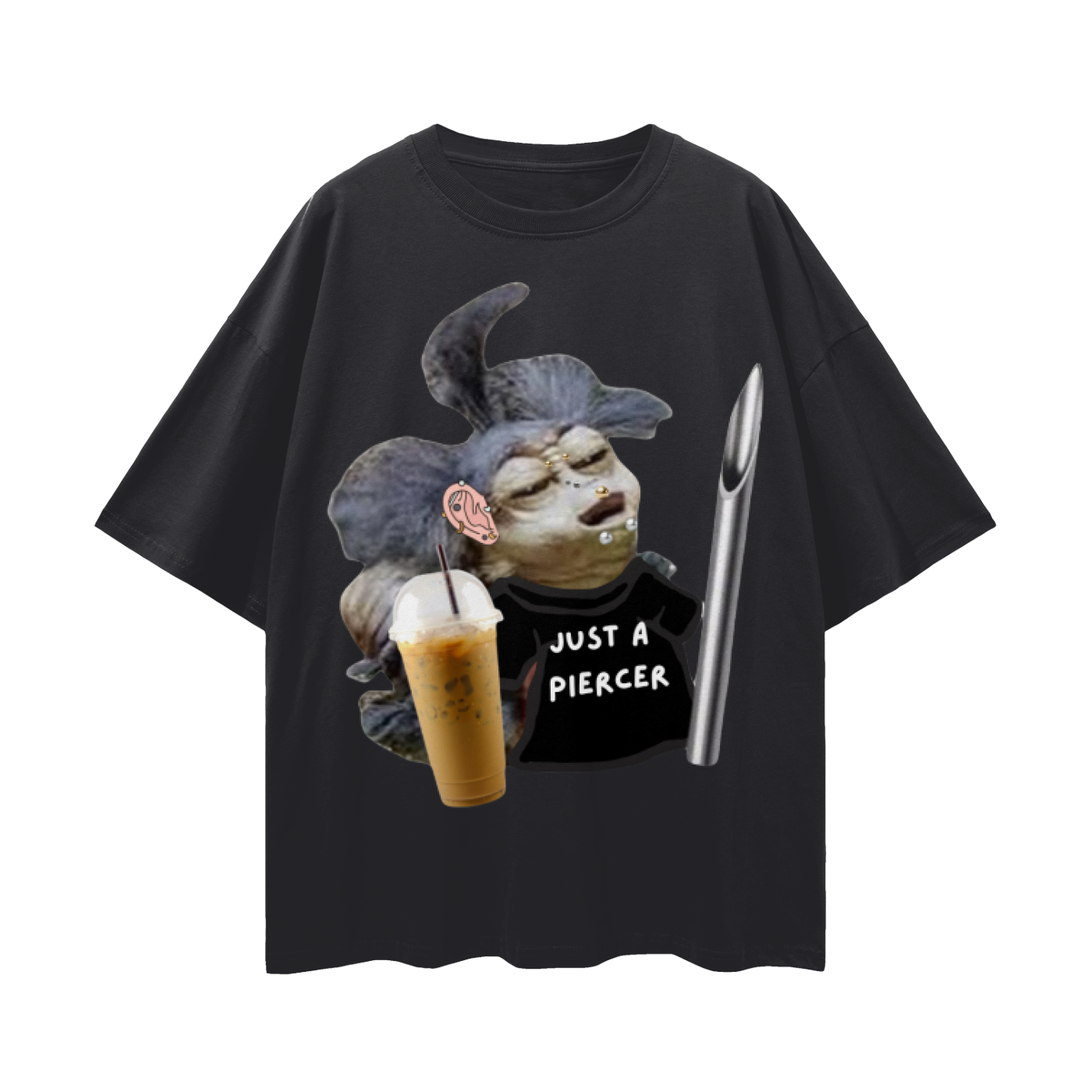 Wormy Streetwear Loose Drop Shoulder T-Shirt