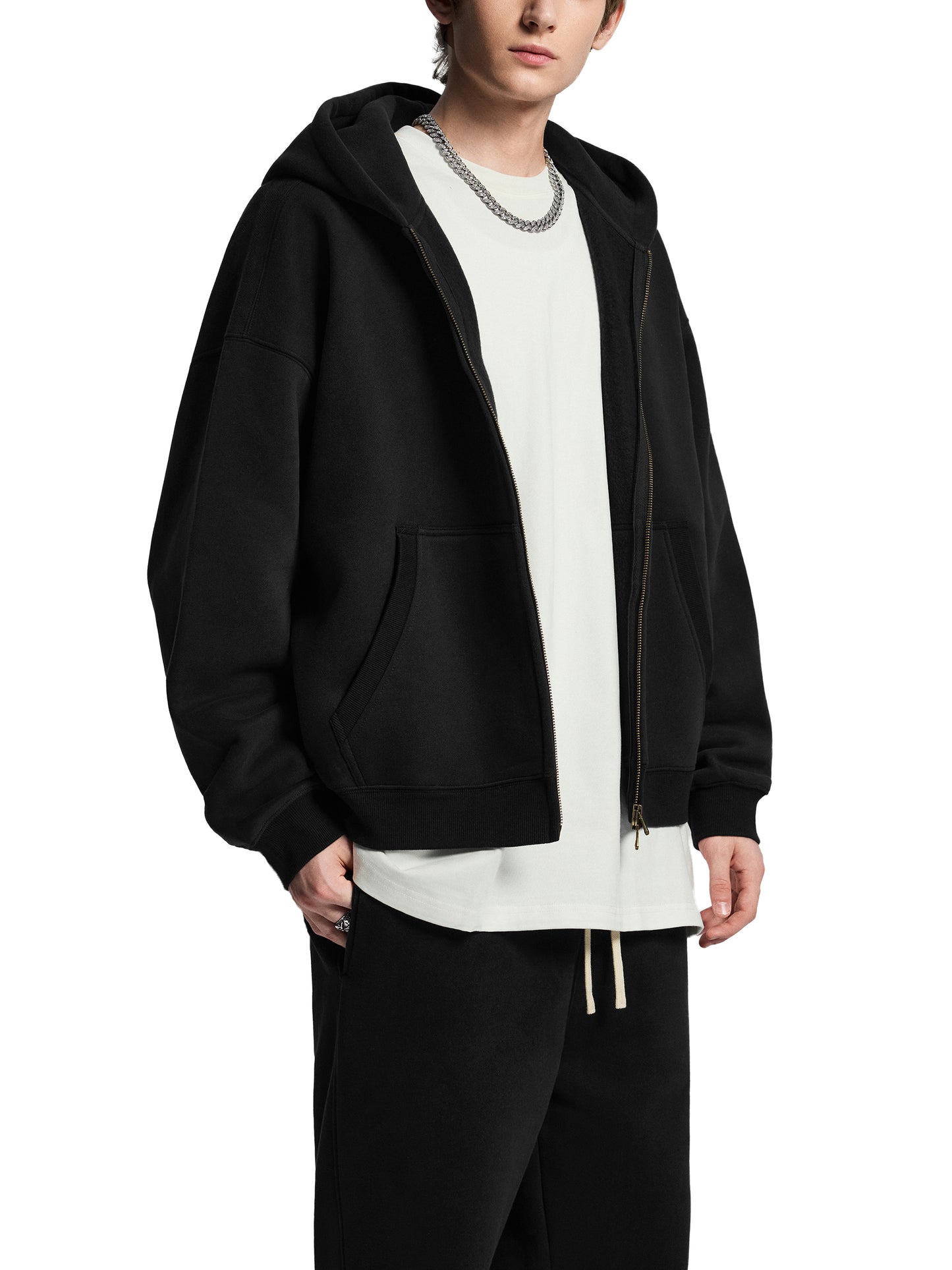 Cutie💀Bat Oversized Fleece Boxy Zipper Hoodie