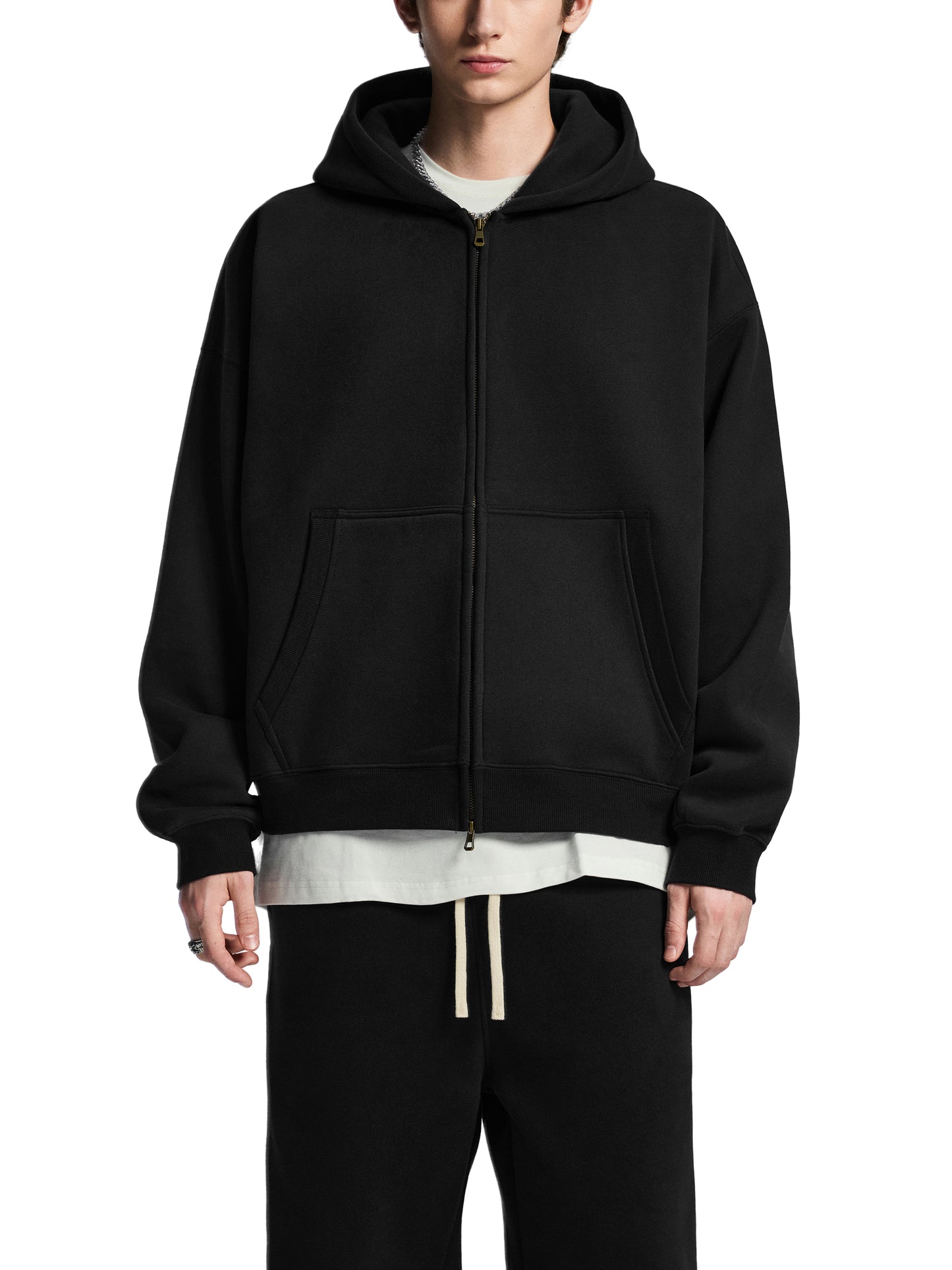 Cutie💀Bat Oversized Fleece Boxy Zipper Hoodie